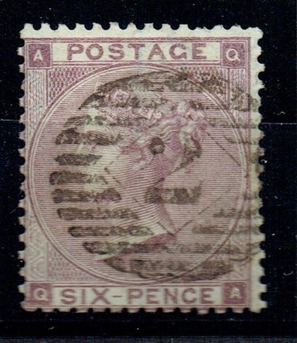 GB QUEEN VICTORIA 1862, HYPHEN, 6d DEEP LILAC, SG84b, Mi.20Xaz, AQ|QA, USED