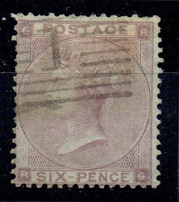 GB QUEEN VICTORIA 1862, HYPHEN, 6d DEEP LILAC, SG84b, Mi.20Xaz, GR|RG, USED