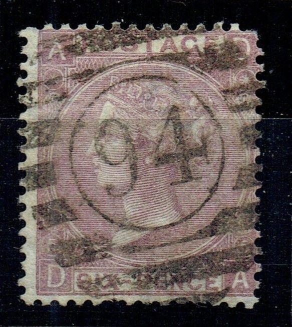 GB QUEEN VICTORIA, 6d LILAC, SG104 Pl.5, Mi.29, AD|DA, Hyphen, Used