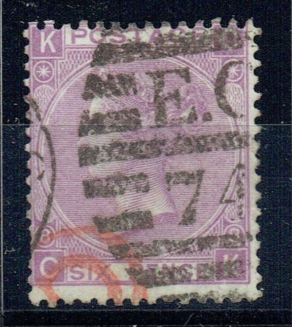 GB QUEEN VICTORIA 1869, 6d DULL VIOLET SG108, Pl.8, Mi.30, KC|CK, NO HYPHEN, USED