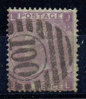 GB QUEEN VICTORIA 1869, 6d DULL VIOLET SG108, Pl.8, Mi.30, LJ|JL, NO HYPHEN, USED