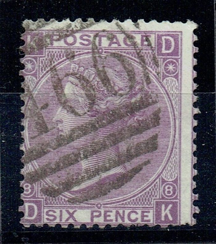 GB QUEEN VICTORIA 1869, 6d DULL VIOLET SG108, Pl.8, Mi.30, KD|DK, NO HYPHEN, USED