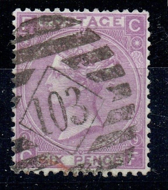 GB QUEEN VICTORIA 1869, 6d MAUVE SG109, Pl.9, Mi.30, FC|CF, USED