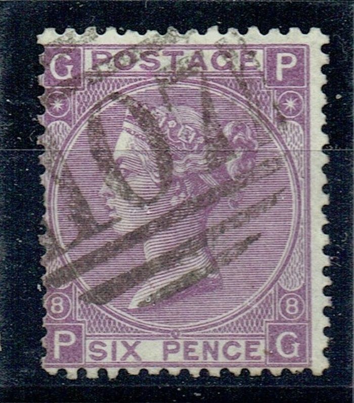 GB QUEEN VICTORIA 1869, 6d DULL VIOLET SG108, Pl.8, Mi.30, GP|PG, NO HYPHEN, USED