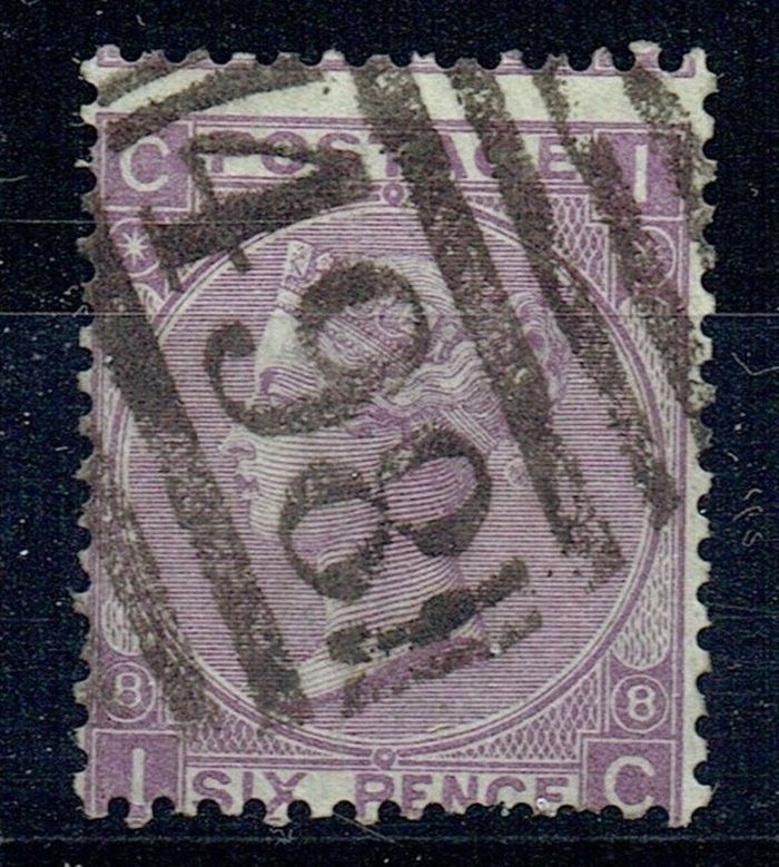 GB QUEEN VICTORIA 1869, 6d DULL VIOLET SG108, Pl.8, Mi.30, CI|IC, NO HYPHEN, USED