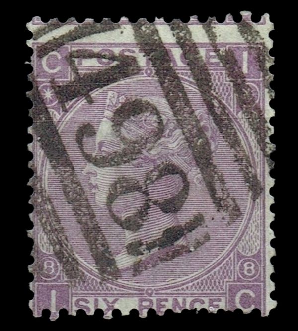 GB QUEEN VICTORIA 1869, 6d DULL VIOLET SG108, Pl.8, Mi.30, CI|IC, NO HYPHEN, USED