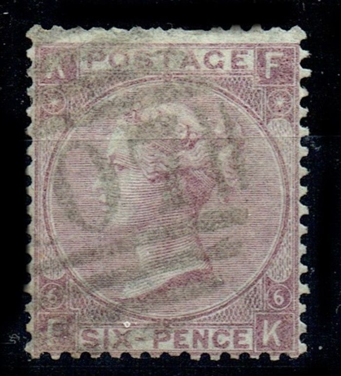 GB QUEEN VICTORIA 1865, 6d LILAC, SG97, Pl.6, Mi.38, KF|FK, USED