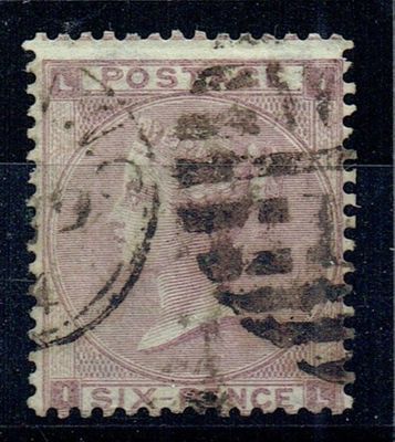 GB QUEEN VICTORIA 1862-1864, 6d LILAC, SG85c, Mi.20IIa, HYPHEN, LI|IL, USED