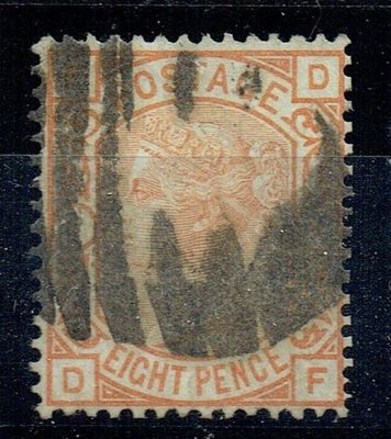 GB QUEEN VICTORIA 1876, 8d ORANGE SG156 Pl.1, Mi.45, FD|DF, USED
