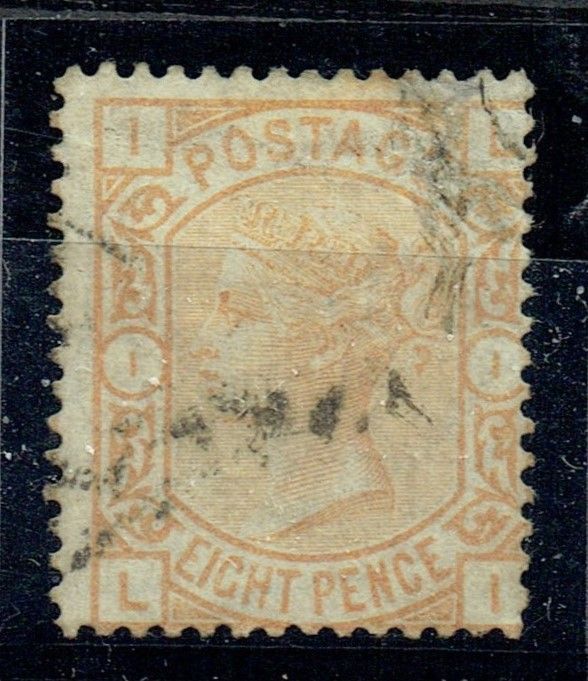 GB QUEEN VICTORIA 1876, 8d ORANGE SG156 Pl.1, Mi.45, IL|LI, USED