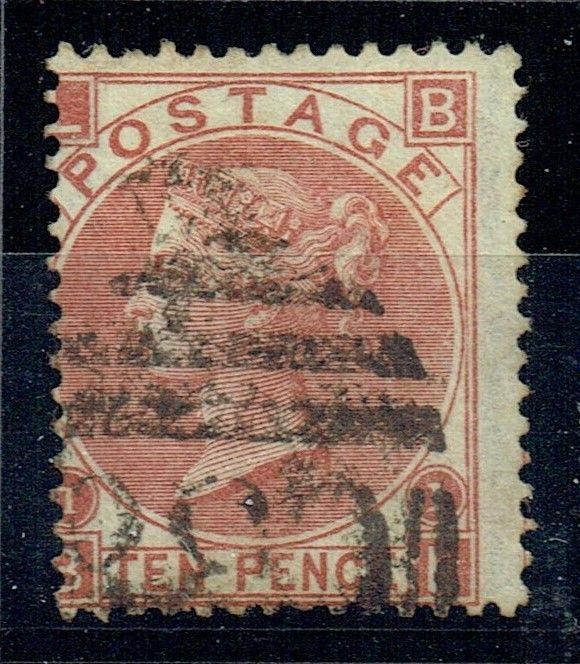 GB QUEEN VICTORIA 1867, 10d DEEP RED-BROWN, SG114, Pl.1, Mi.32Y, LB|BL, USED-FU