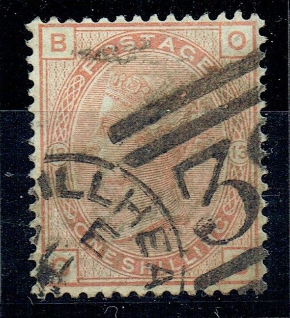 GB QUEEN VICTORIA 1881, 1s ORANGE BROWN, SG163 Pl.13, Mi.64, BO|OB, USED