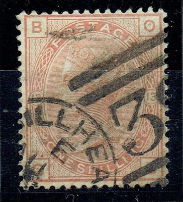 GB QUEEN VICTORIA 1881, 1s ORANGE BROWN, SG163 Pl.13, Mi.64, BO|OB, USED