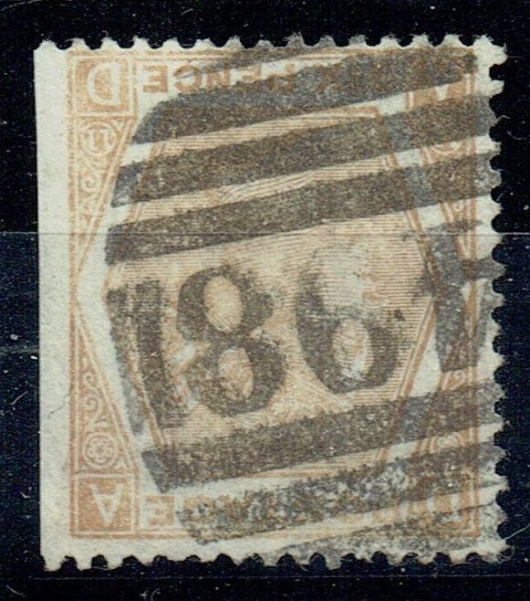 GB QUEEN VICTORIA 1872, 6d PALE BUFF,  Pl.11, SG 123Wi, Mi.38b, DA|AD, USED