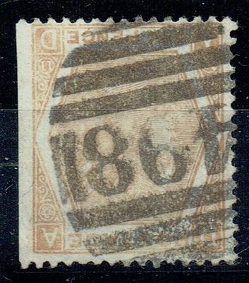 GB QUEEN VICTORIA 1872, 6d PALE BUFF,  Pl.11, SG 123Wi, Mi.38b, DA|AD, USED