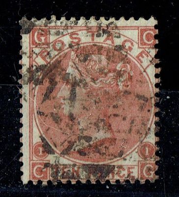 GB QUEEN VICTORIA 1867, 10d DEEP RED-BROWN, SG114, Pl.1, Mi.32Y, GC|CG, USED