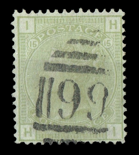 GB QUEEN VICTORIA, 1877, 4d SAGE-GREEN, SG153 Pl.15, IH|HI, USED