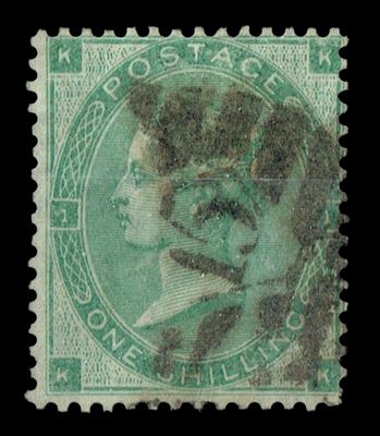 GB QUEEN VICTORIA, 1862, ERRORS, 1s GREEN, SG89, Mi.22b, Pl.1, KK|KK, USED