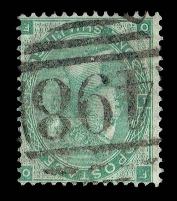 GB QUEEN VICTORIA, 1862, ERRORS, 1s GREEN, SG89, Mi.22b, Pl.1, FO|OF, FU