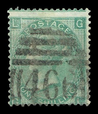 GB QUEEN VICTORIA, 1867, 1s GREEN, SG115, Mi.33, Pl.4, LG|GL, USED