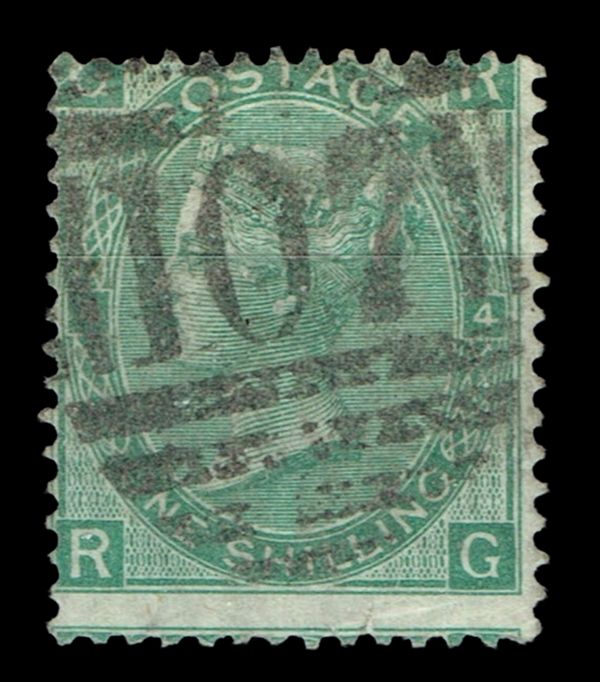 GB QUEEN VICTORIA, 1867, 1s GREEN, SG115, Mi.33, Pl.4, GR|RG, USED