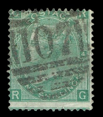 GB QUEEN VICTORIA, 1867, 1s GREEN, SG115, Mi.33, Pl.4, GR|RG, USED