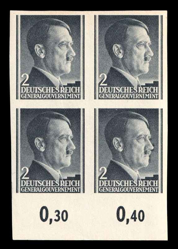 1941 GENERAL GOVERNMENT, 2gr BLOCK of FOUR, Mi.71U, MNH