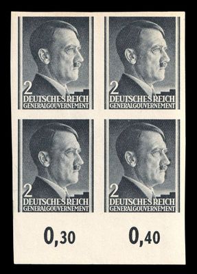 1941 GENERAL GOVERNMENT, 2gr BLOCK of FOUR, Mi.71U, MNH