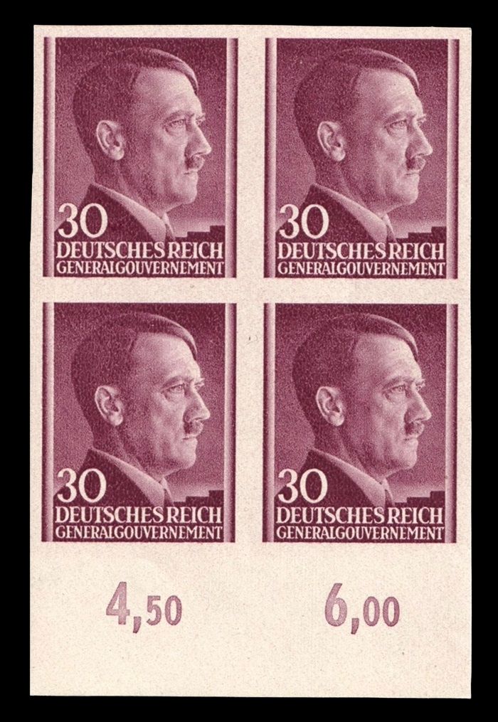 1941 GENERAL GOVERNMENT, 30gr BLOCK of FOUR, Mi.79U, MNH