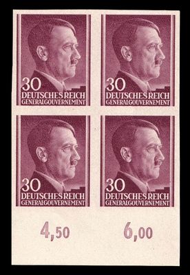 1941 GENERAL GOVERNMENT, 30gr BLOCK of FOUR, Mi.79U, MNH