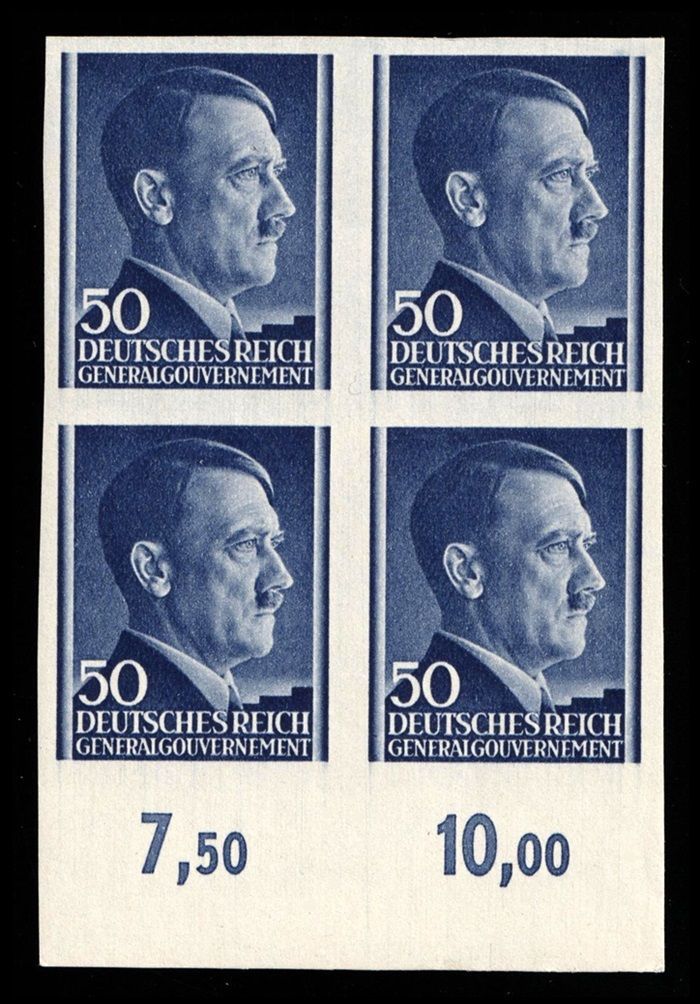 1941 GENERAL GOVERNMENT, 50gr BLOCK of FOUR, Mi.110U, MNH