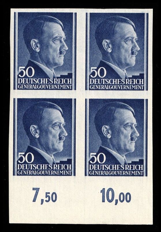 1941 GENERAL GOVERNMENT, 50gr BLOCK of FOUR, Mi.110U, MNH