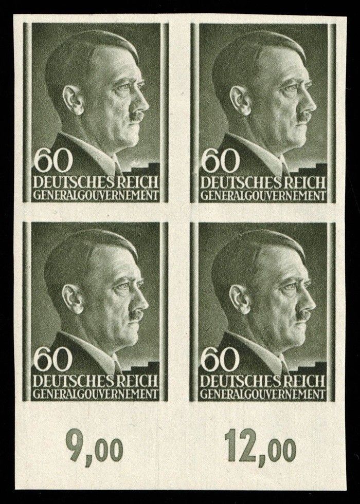 1941 GENERAL GOVERNMENT, 60gr BLOCK of FOUR, Mi.111U, MNH