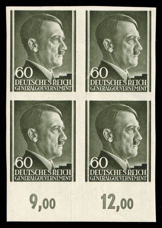 1941 GENERAL GOVERNMENT, 60gr BLOCK of FOUR, Mi.111U, MNH
