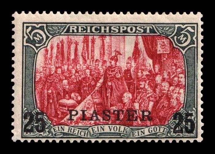 1900 GERMAN OFFICES in TURKEY, 25pi on 5m, Mi.23I III, MNH