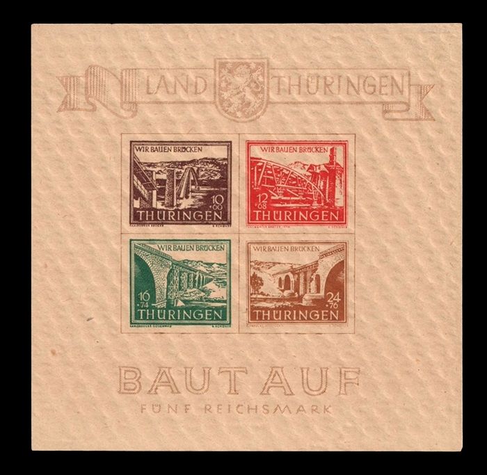 1946 THURINGIA, RUSSIAN ZONE, Mi.4ay I/II, MNH, CERTIFIED