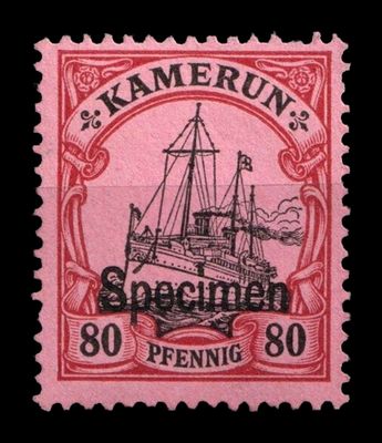 1900 CAMEROON, 80pf BLACK and CARMINE ROSE, Mi.15sp, MNH