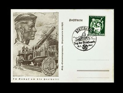 THIRD REICH, NAZI PROPAGANDA POSTCARD, HITLER THIRD REICH, NAZI PROPAGANDA POSTCARD, HITLER