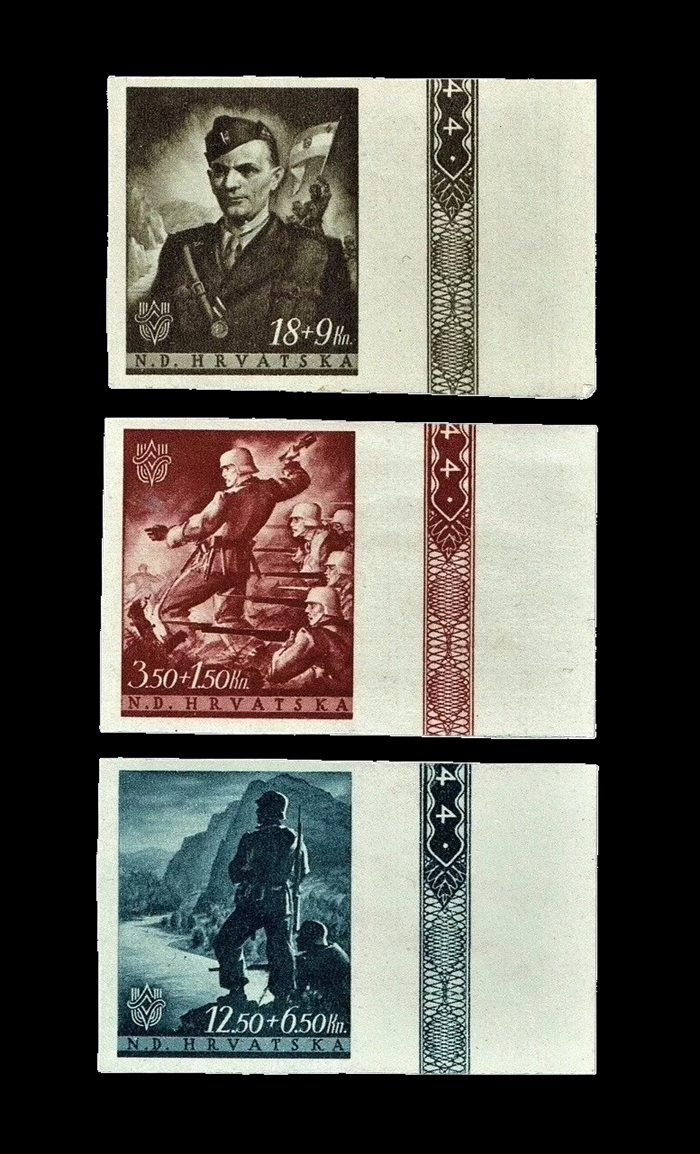 1943 CROATIA NDH, INDEPENDENCE ANNIVERSARY, COMPLETE SET Mi.105-107, Mint