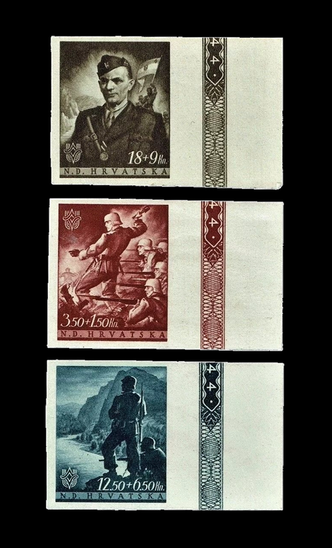 1943 CROATIA NDH, INDEPENDENCE ANNIVERSARY, COMPLETE SET Mi.105-107, Mint