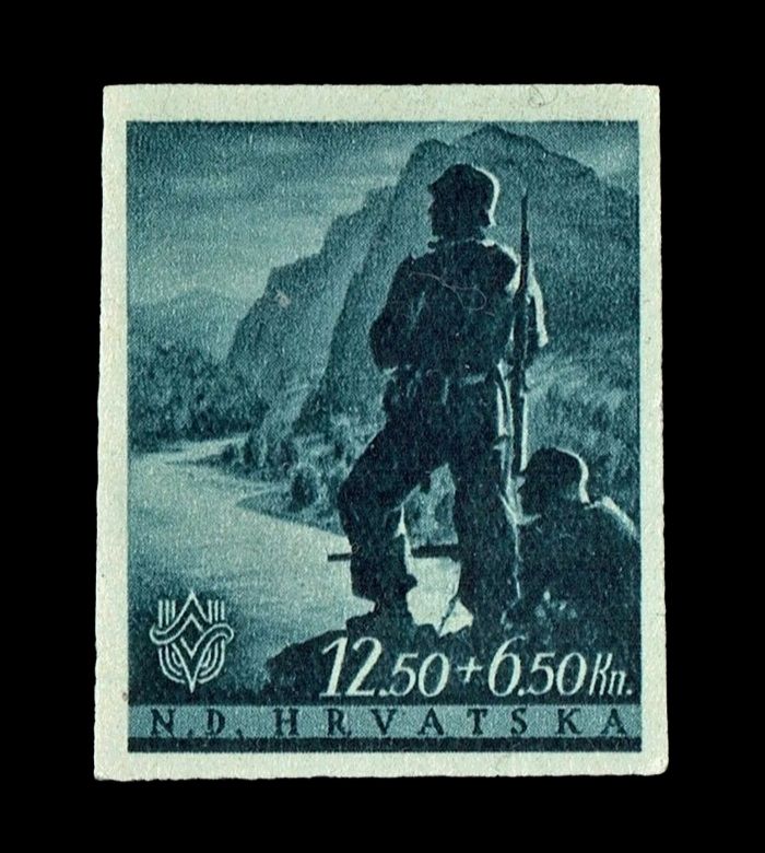 1943 CROATIA NDH, INDEPENDENCE ANNIVERSARY, 12.50+6.50Kn, Mi.107, Mint