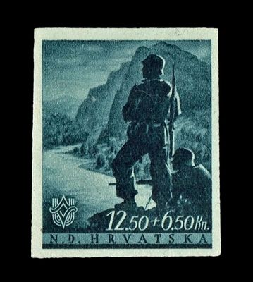 1943 CROATIA NDH, INDEPENDENCE ANNIVERSARY, 12.50+6.50Kn, Mi.107, Mint 1943 CROATIA NDH, INDEPENDENCE ANNIVERSARY, 12.50+6.50Kn, Mi.107, Mint