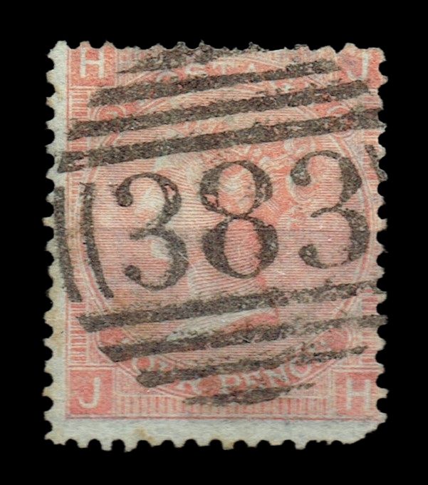 GB QUEEN VICTORIA, 1869, 4d VERMILION, SG93/94 Pl.7, Mi.24, HJ|JH, Used-Damaged