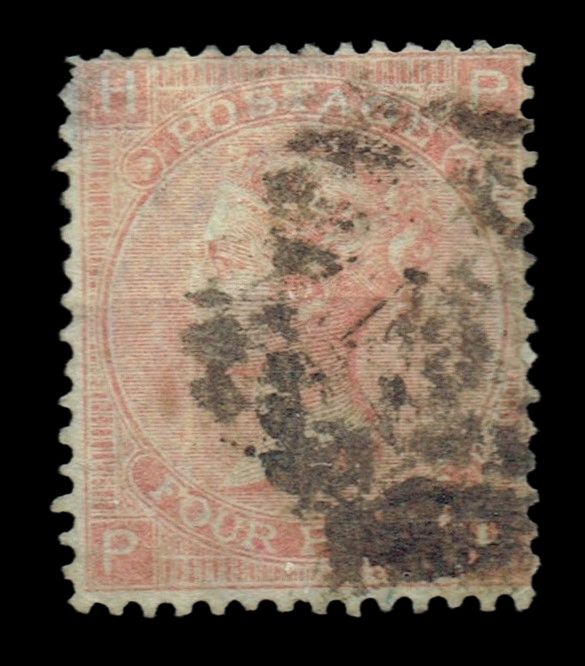 GB QUEEN VICTORIA, 1869, 4d VERMILION, SG93/94 Pl.7, Mi.24, HP|PH, Used-Damaged