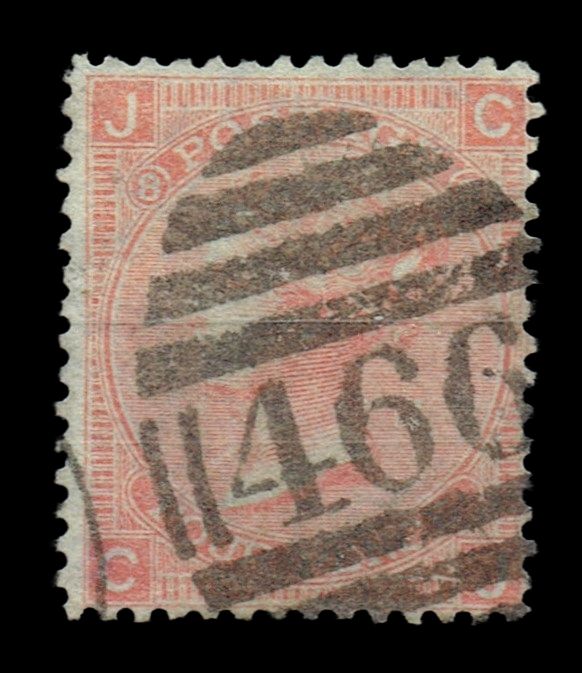 GB QUEEN VICTORIA 1869, 4d VERMILION, SG93/94 Pl.8, JC|CJ, USED