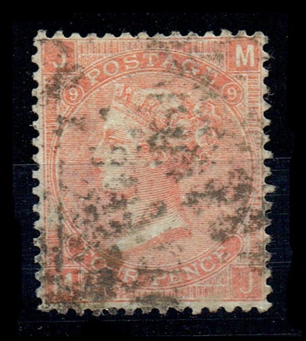 GB QUEEN VICTORIA 1869, 4d VERMILION, SG93/94 Pl.9, JM|MJ, USED