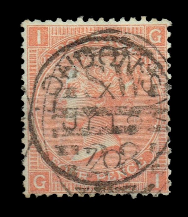 GB QUEEN VICTORIA, 4d VERMILION, SG94 Pl.11, Mi.24Z, IG|GI, USED