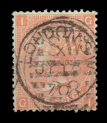 GB QUEEN VICTORIA, 4d VERMILION, SG94 Pl.11, Mi.24Z, IG|GI, USED GB QUEEN VICTORIA, 4d VERMILION, SG94 Pl.11, Mi.24Z, IG|GI, USED