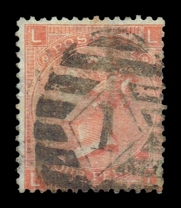 GB QUEEN VICTORIA 1869, 4d VERMILION, SG93/94 Pl.9, LL|LL, USED GB QUEEN VICTORIA 1869, 4d VERMILION, SG93/94 Pl.9, LL|LL, USED