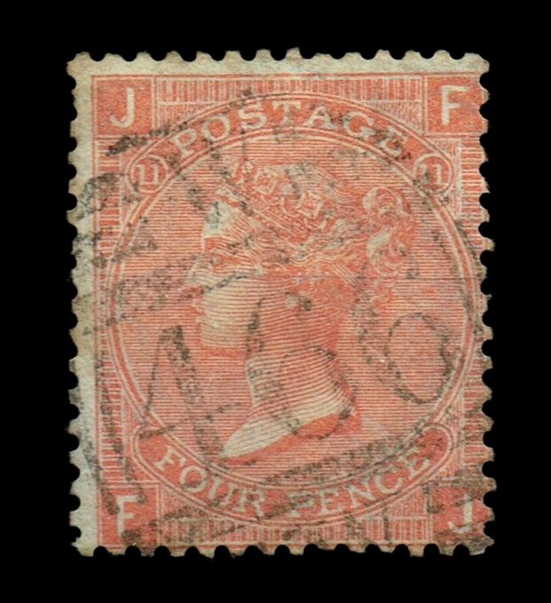 GB QUEEN VICTORIA, 4d VERMILION, SG94 Pl.11, Mi.24Z, JF|FJ, USED